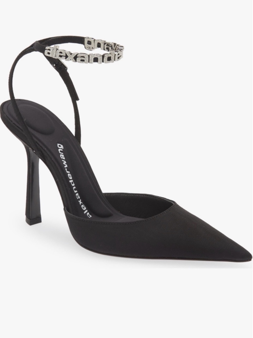 Alexander Wang Delphine 105 Logo Strap Pump Heels Black EU 38